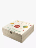 Treat Republic personalized wooden Christmas Eve box with snowflake wreath design (British brand)