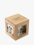 Treat Republic personalised photo cube keepsake box in sandy oak wood (British brand)