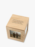 Treat Republic personalised photo cube keepsake box in sandy oak wood (British brand)