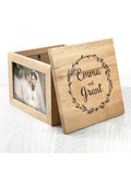 Treat Republic personalised oak photo keepsake box for 15x10cm photos (British brand)