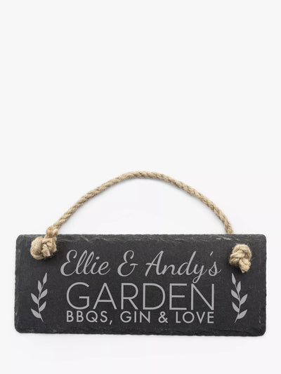 John Lewis Treat Republic Personalised Slate Hanging Sign Garden Decoration- Buy online at McGrocer