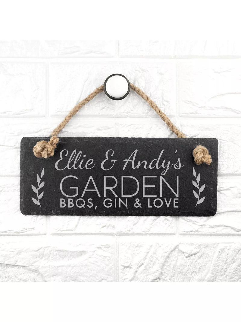 Treat Republic personalised slate hanging sign (British brand)