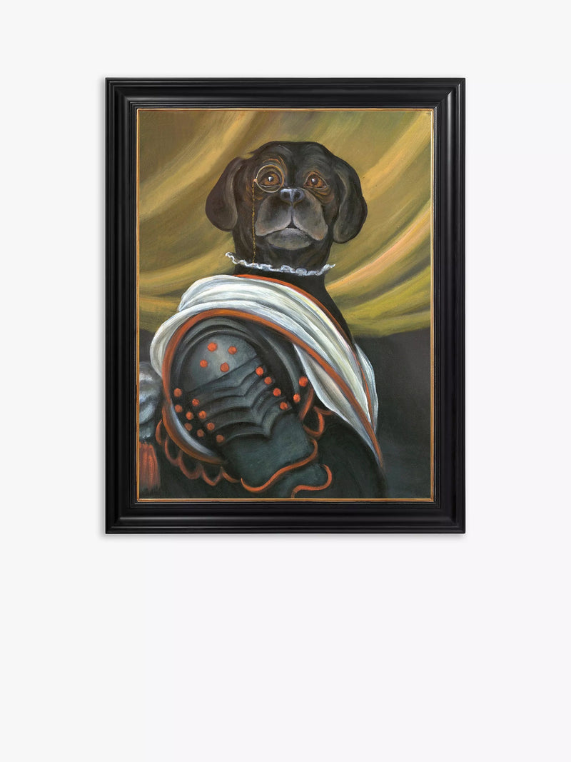 Brookpace Lascelles Angus The Dog multi framed canvas 41x36.5cm - British product
