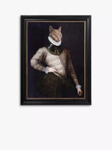 John Lewis Cat Portrait Framed Canvas with Wood-Effect Frame, 41 x 36.5cm- Buy online at McGrocer