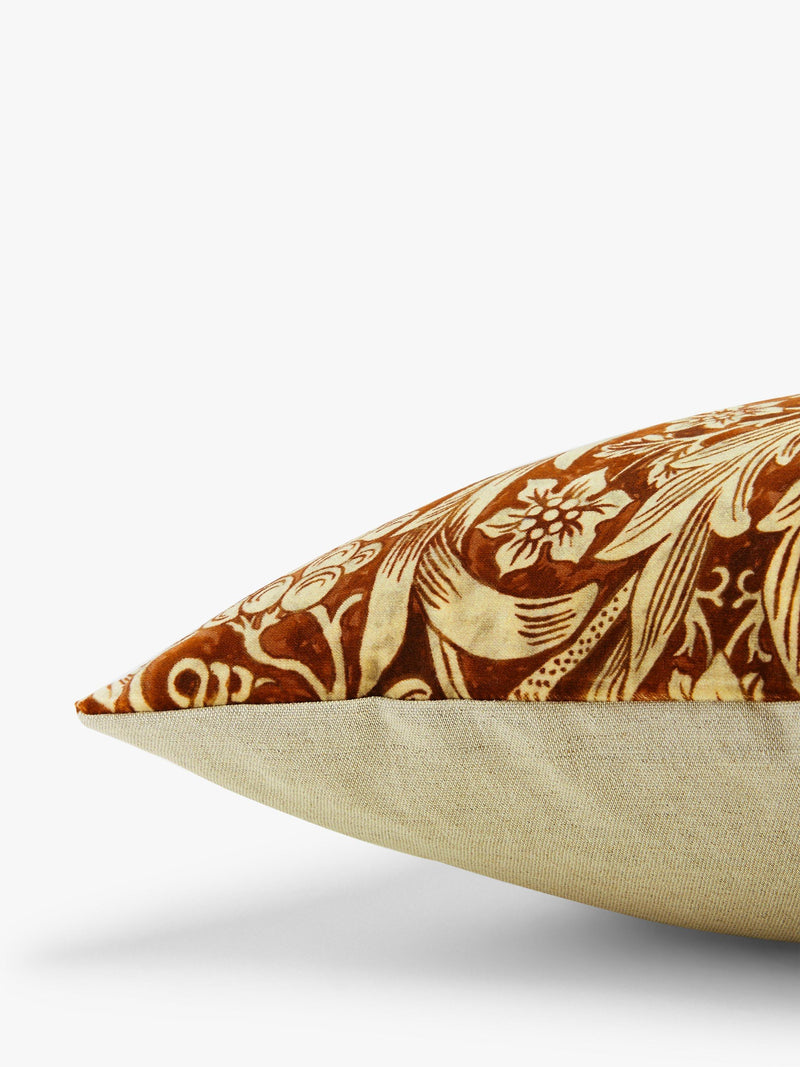 Morris and Co Sunflower cushion Vellum Saffron 50cm, UK version