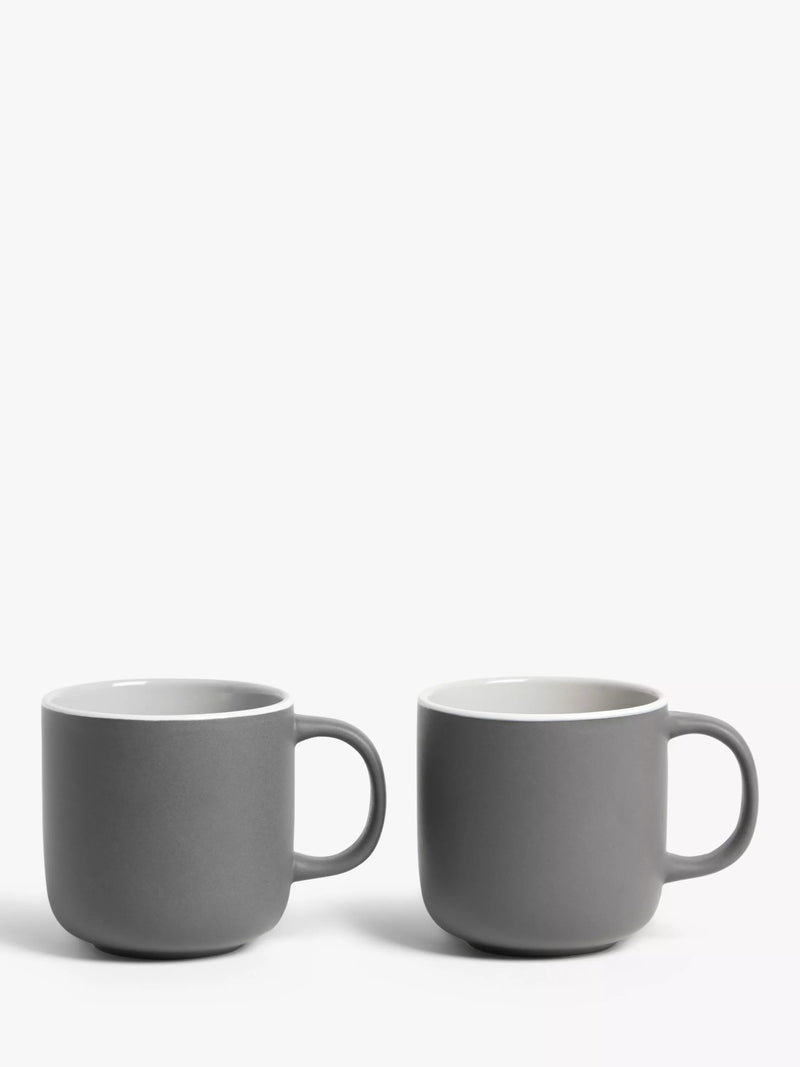John Lewis Puritan stoneware mugs set of two 375ml, UK version