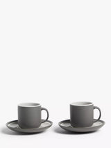 John Lewis John Lewis Puritan Stoneware Espresso Cup and Saucer Set of 2, 90ml- Buy online at McGrocer