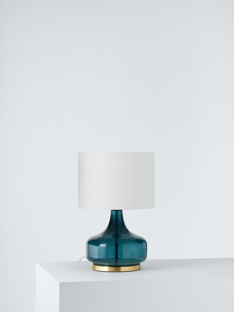 John Lewis Atley turquoise glass table lamp, UK version