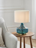 John Lewis Atley turquoise glass table lamp, UK version