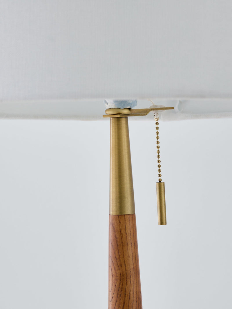 John Lewis spindle table lamp walnut brass 50cm tall, UK version