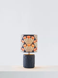 Orla Kiely pink ceramic table lamp with navy shade, UK version