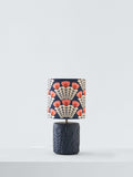 Orla Kiely pink ceramic table lamp with navy shade, UK version