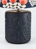 Orla Kiely pink ceramic table lamp with navy shade, UK version