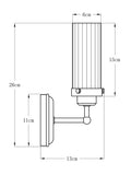 John Lewis ribbed glass wall light, UK version