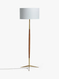 John Lewis Spindle wooden floor lamp with brass accents (British brand)