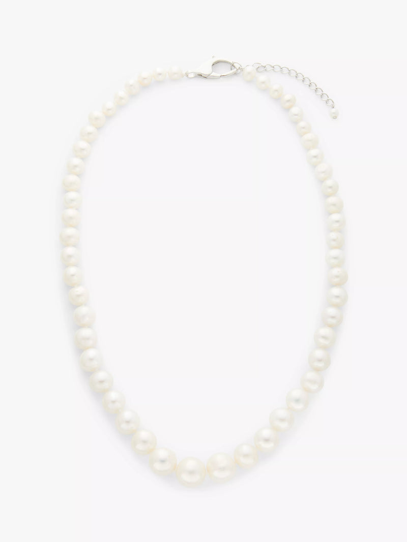 Lido graduating freshwater white pearl necklace 45cm, UK version