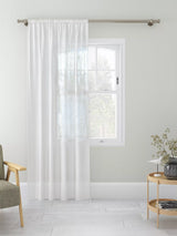 John Lewis John Lewis Stitched Stripe Voile Fabric White- Buy online at McGrocer