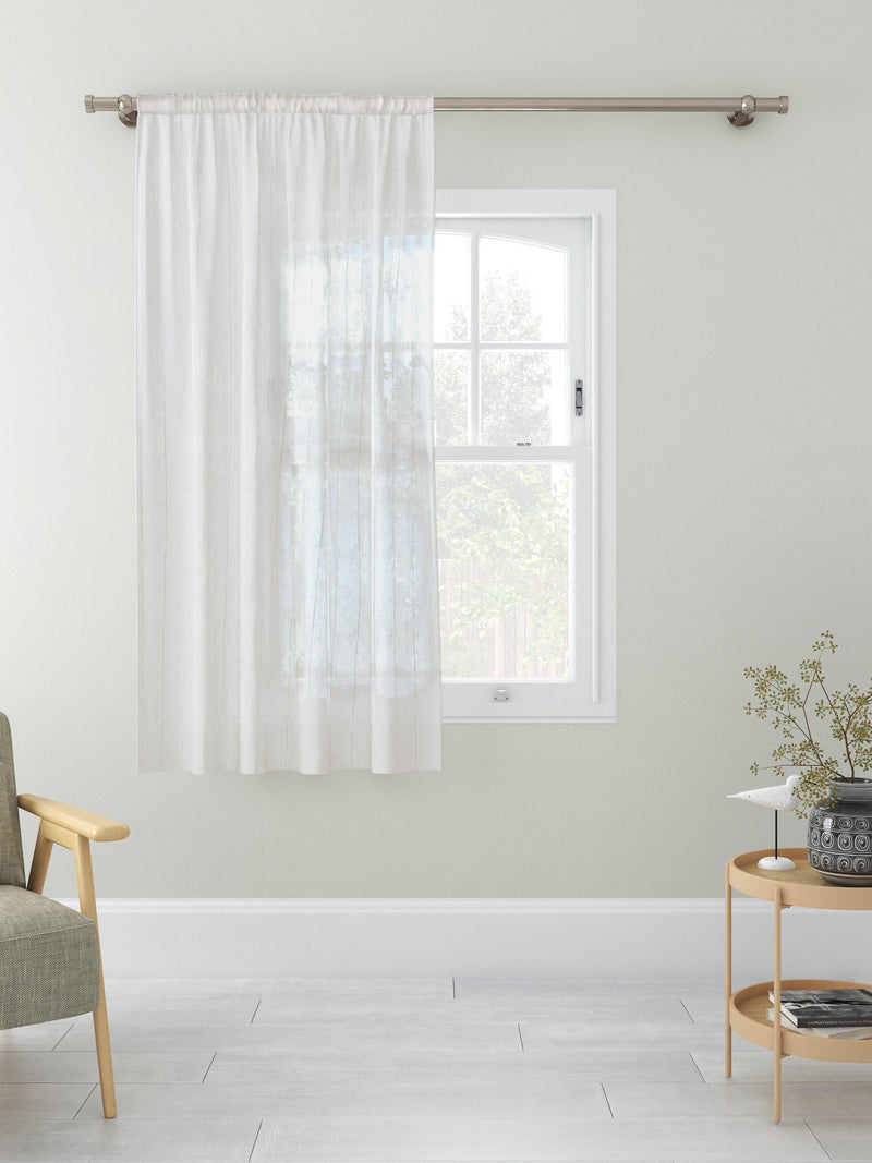 John Lewis white stitched stripe voile fabric, UK version