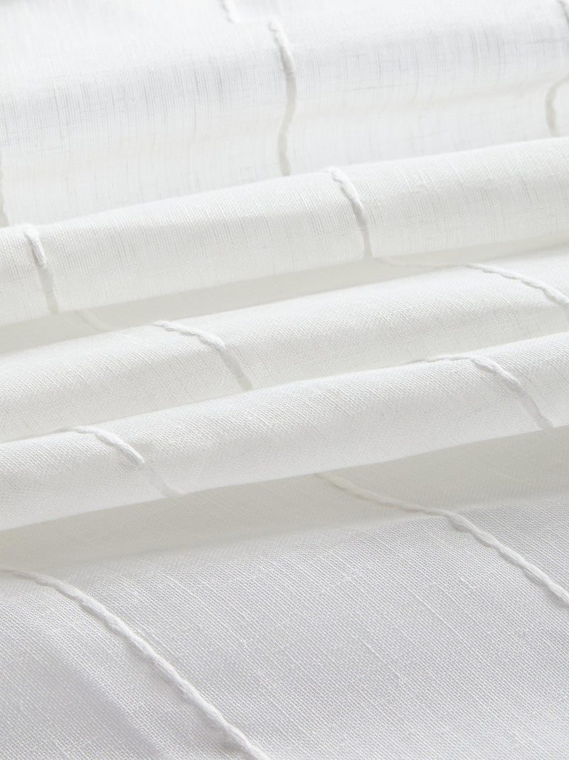 John Lewis white stitched stripe voile fabric, UK version