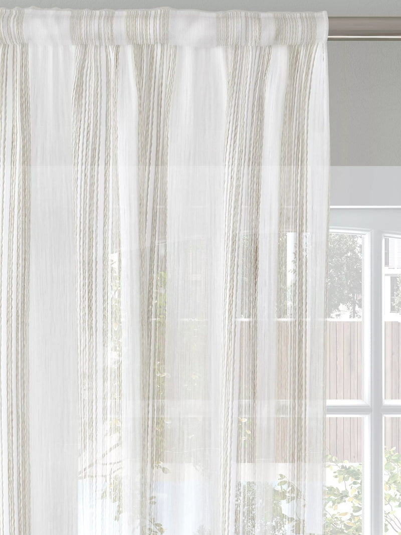 John Lewis fine stripe voile fabric natural 280cm (British brand)
