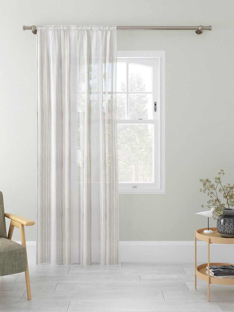 John Lewis fine stripe voile fabric natural 280cm (British brand)