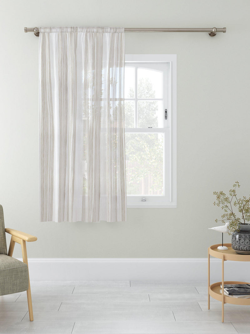 John Lewis fine stripe voile fabric natural 280cm (British brand)