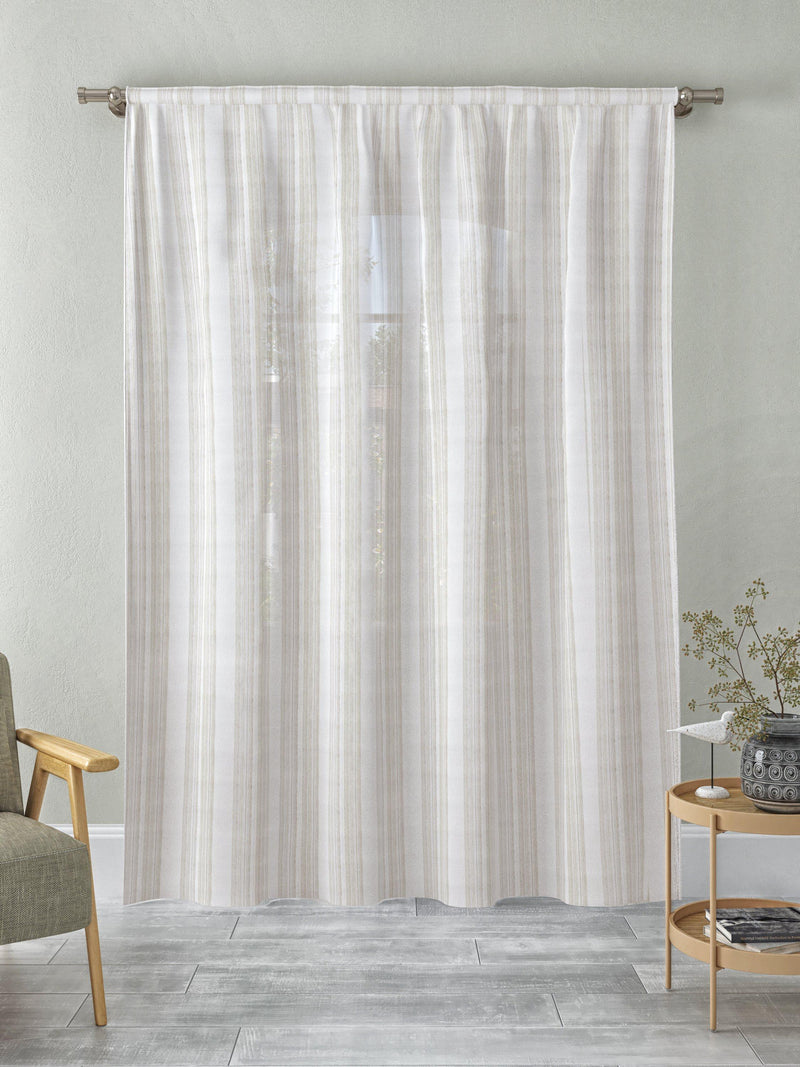 John Lewis fine stripe voile fabric natural 280cm (British brand)
