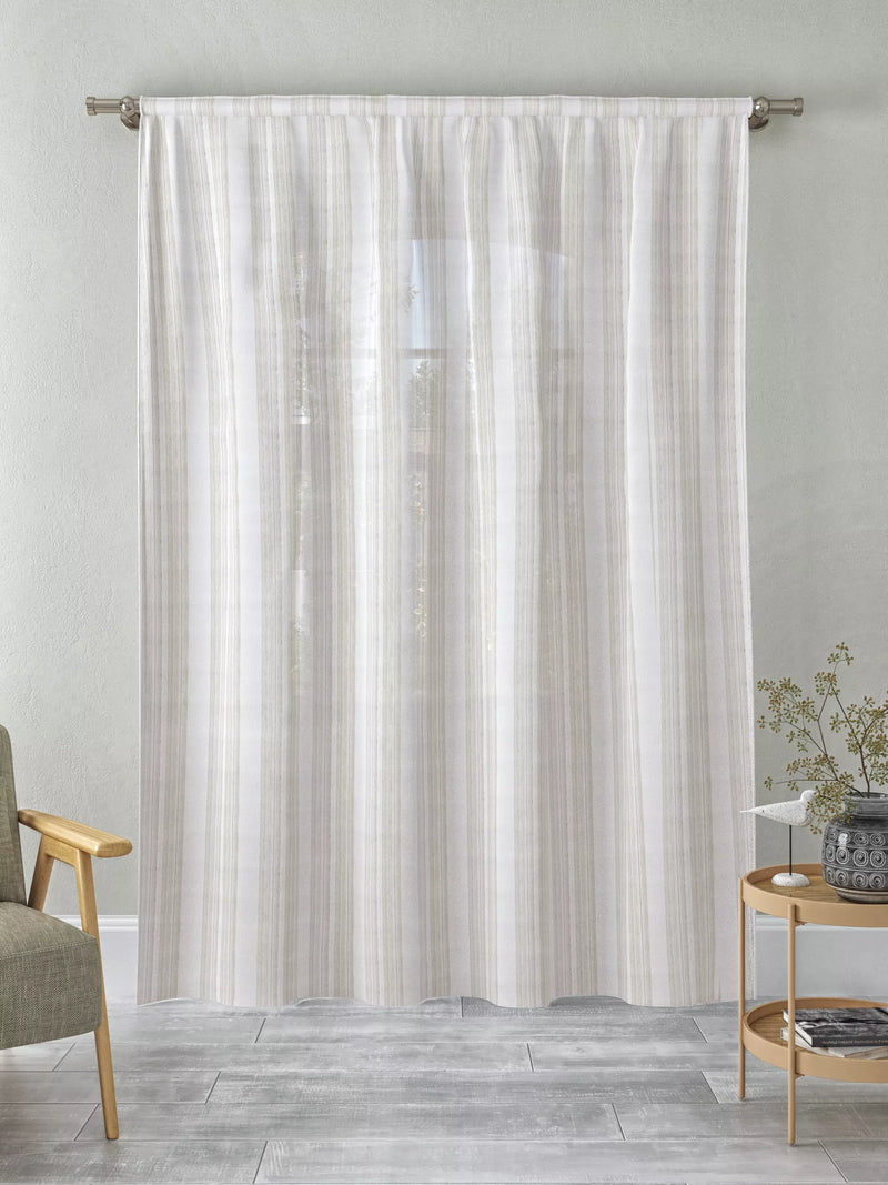 John Lewis fine stripe voile fabric natural 280cm (British brand)