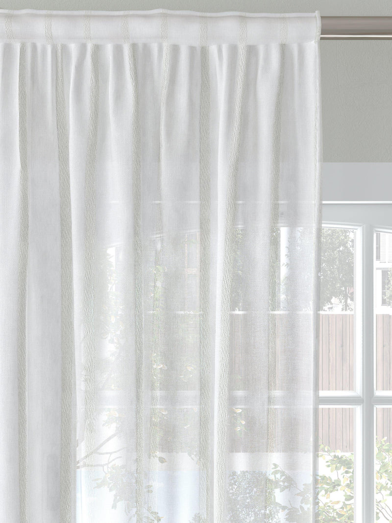 John Lewis voile fabric white woven stripe, imported from the UK