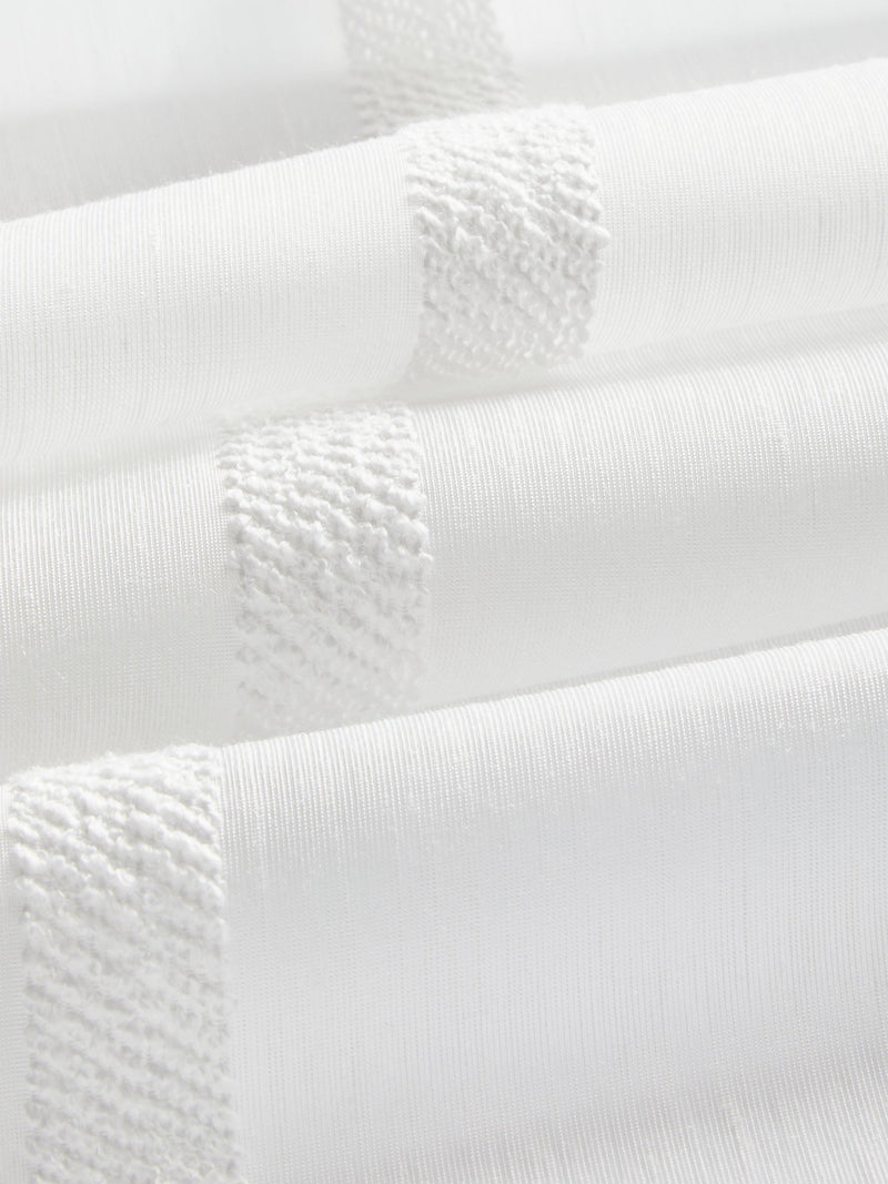 John Lewis voile fabric white woven stripe, imported from the UK