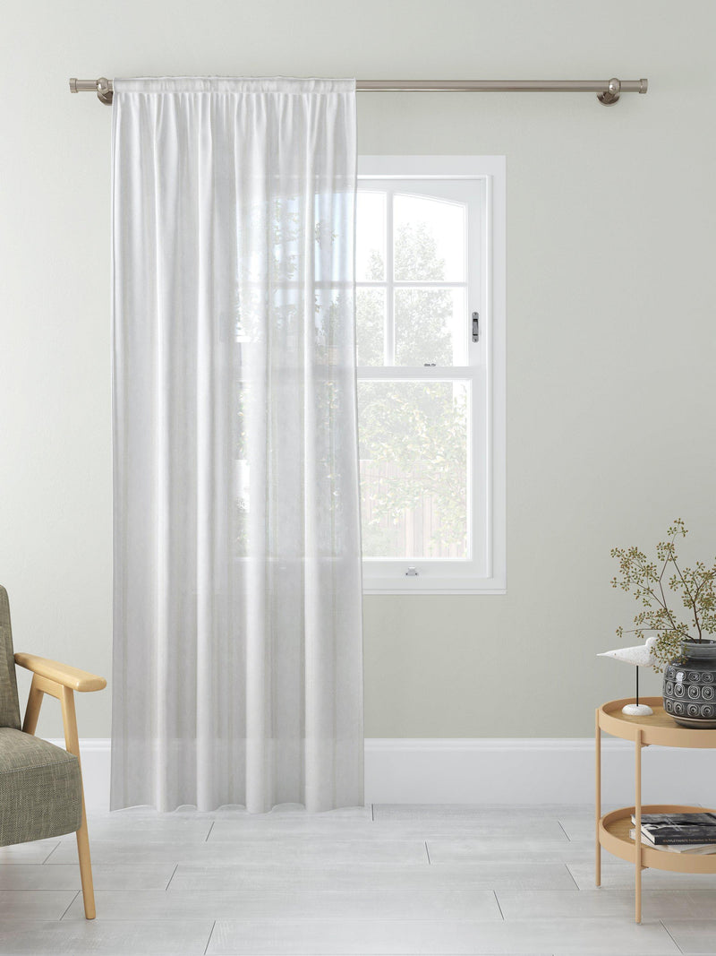 John Lewis voile fabric white woven stripe, imported from the UK