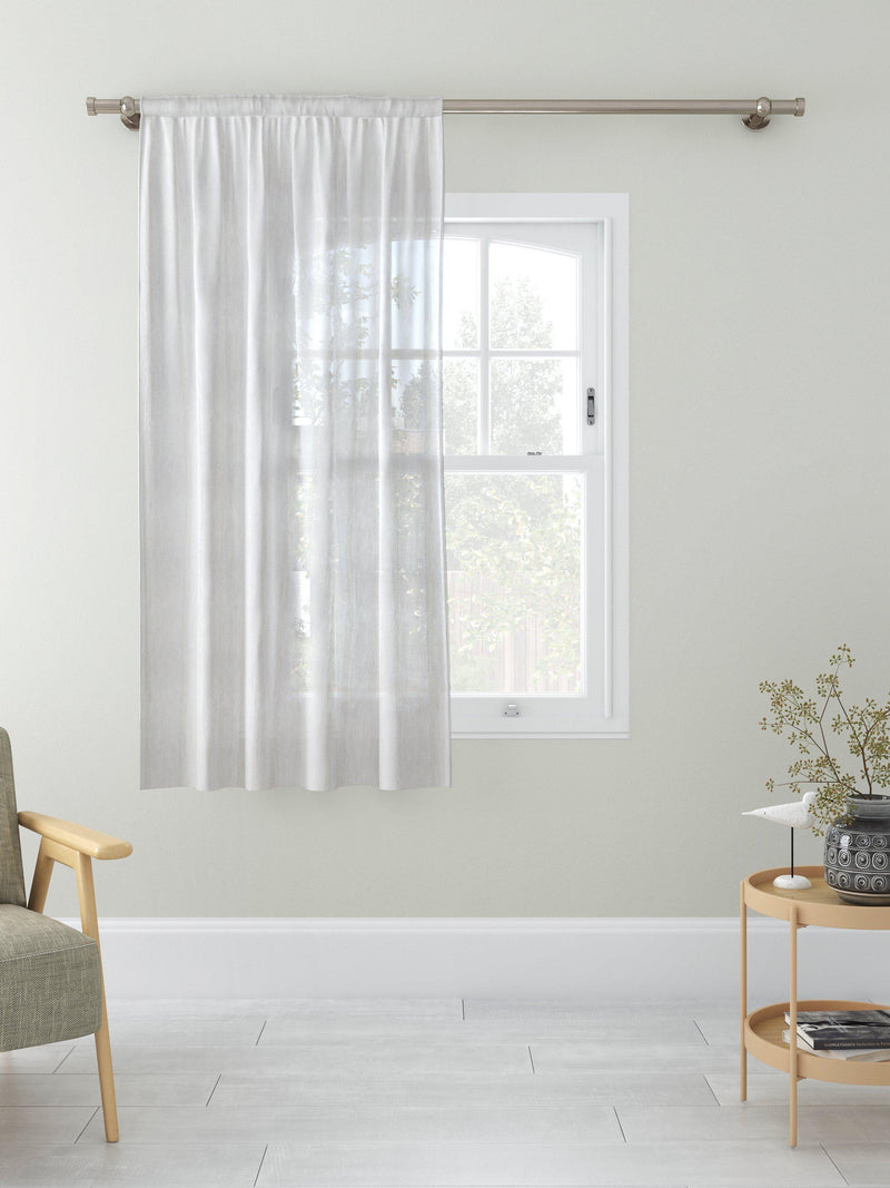 John Lewis voile fabric white woven stripe, imported from the UK