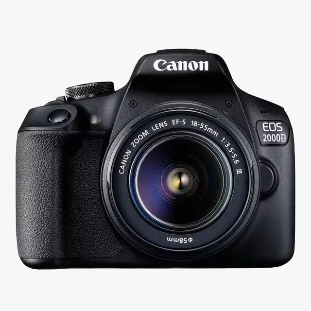 Canon EOS 2000D digital SLR camera with 18-55mm lens, UK version