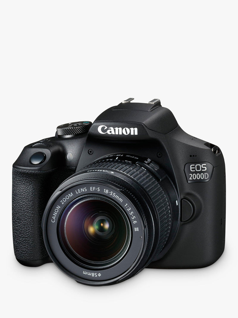 Canon EOS 2000D digital SLR camera with 18-55mm lens, UK version