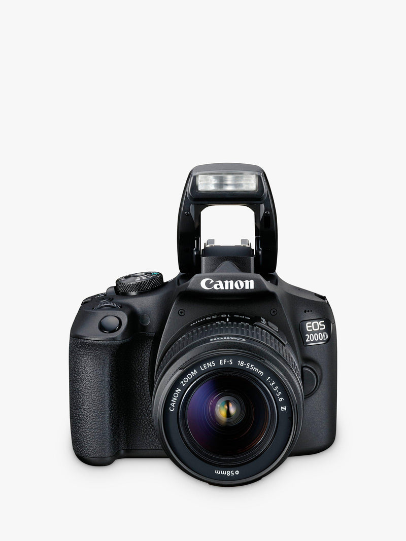 Canon EOS 2000D digital SLR camera with 18-55mm lens, UK version