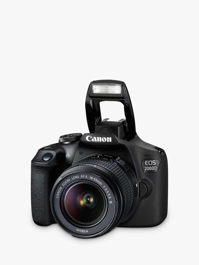 Canon EOS 2000D digital SLR camera with 18-55mm lens, UK version
