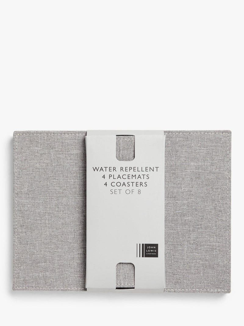 John Lewis placemat and coaster set grey 8 piece - British product