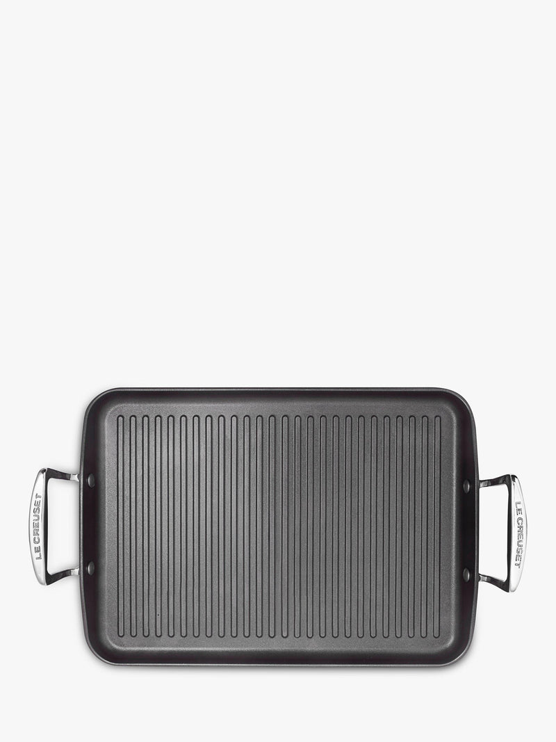 Le Creuset rectangular grill pan with toughened non-stick coating, 35cm, UK version