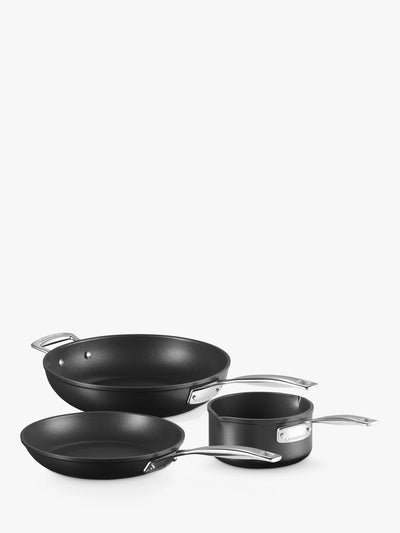 John Lewis Le Creuset Toughened Non-Stick Saucepan and Frying Pan Set 3 Piece- Buy online at McGrocer