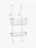 John Lewis two-tier hanging shower basket chrome finish, imported from the UK