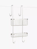 John Lewis two-tier hanging shower basket chrome finish, imported from the UK