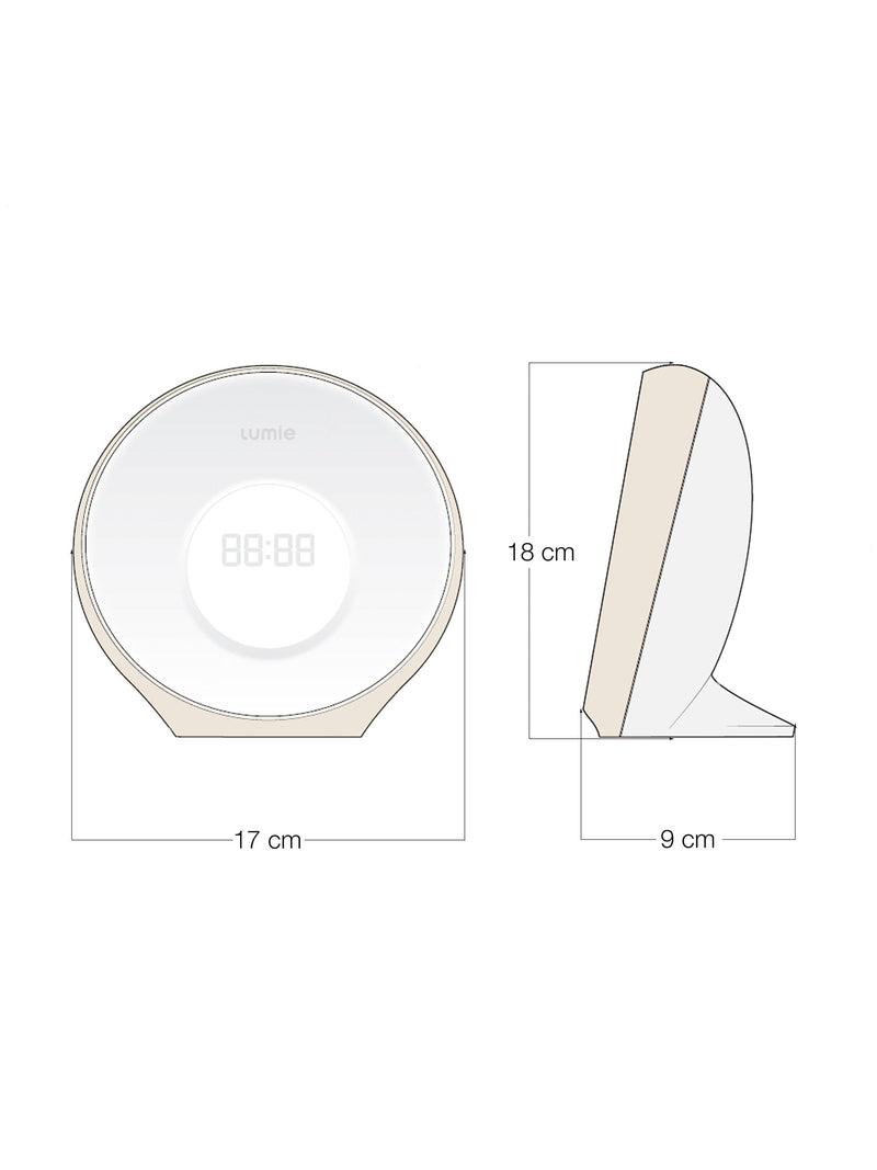 Lumie Sunrise Alarm wake up light table lamp small (British brand)