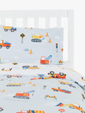 John Lewis reversible pure cotton duvet cover and pillowcase set, single, construction pattern, multi, UK version