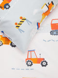 John Lewis reversible pure cotton duvet cover and pillowcase set, single, construction pattern, multi, UK version