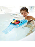 Green Toys bathtime ferry boat with two mini cars - British product