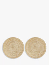 John Lewis John Lewis Woven Jute Round Placemats, Set of 2, Natural- Buy online at McGrocer