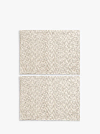 John Lewis John Lewis Diamond & Chevron Pattern Cotton Placemats Set of 2 Natural- Buy online at McGrocer