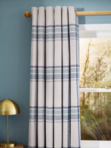 John Lewis John Lewis Afton Check Weave Pair Dimout/Thermal Lined Eyelet Curtains, W167 x D137cm- Buy online at McGrocer