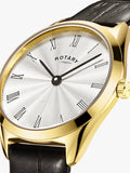Rotary women's ultra slim leather strap watch 27mm, imported from the UK