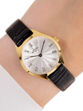 Rotary women's ultra slim leather strap watch 27mm, imported from the UK